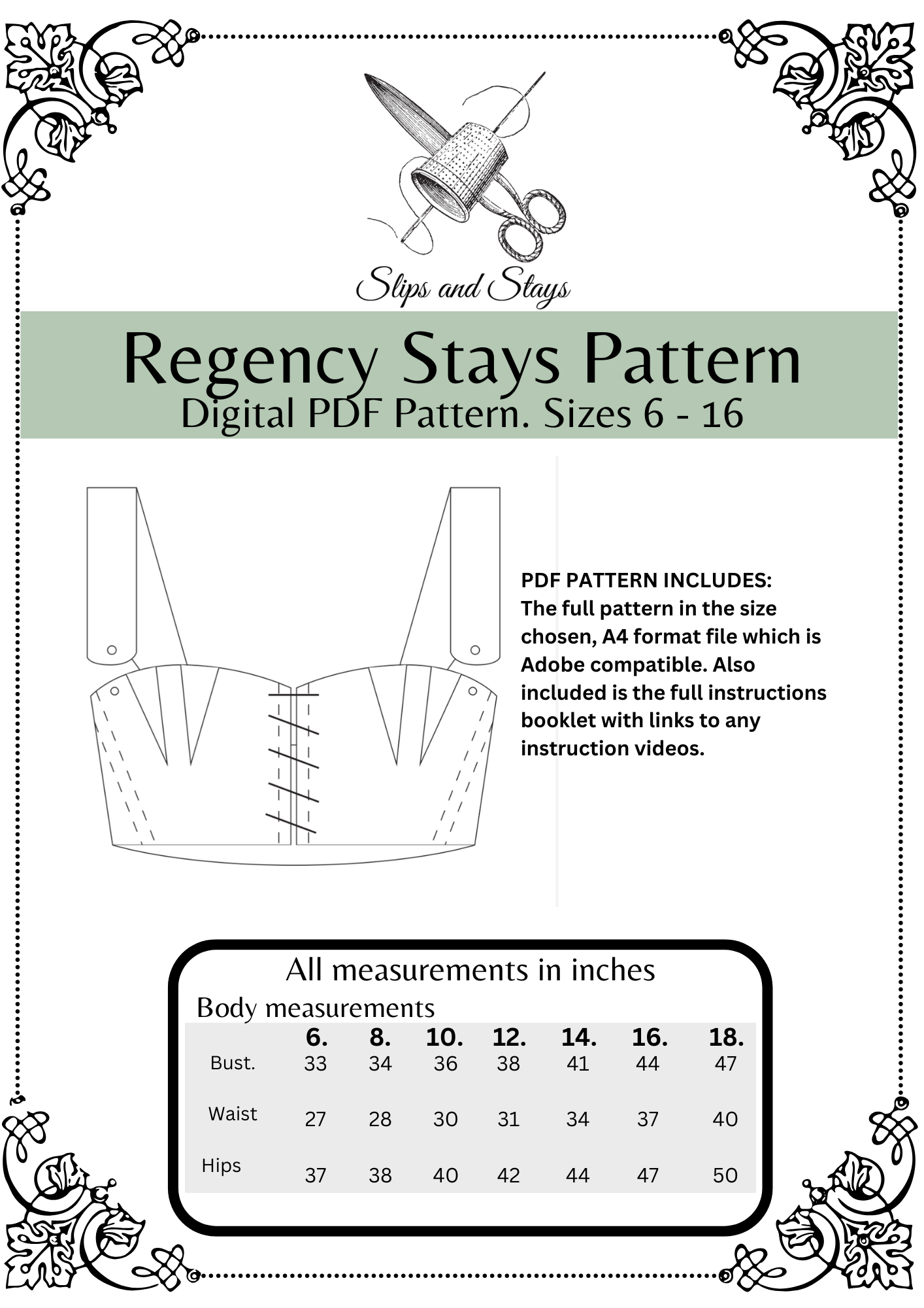 Regency stays digital pattern pdf Jane Austen